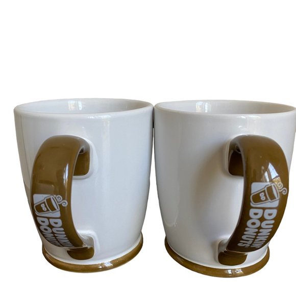 Dunkin' Donuts Large Oversized Ceramic Mugs Pair Set Of 2 - Picture 1 of 16